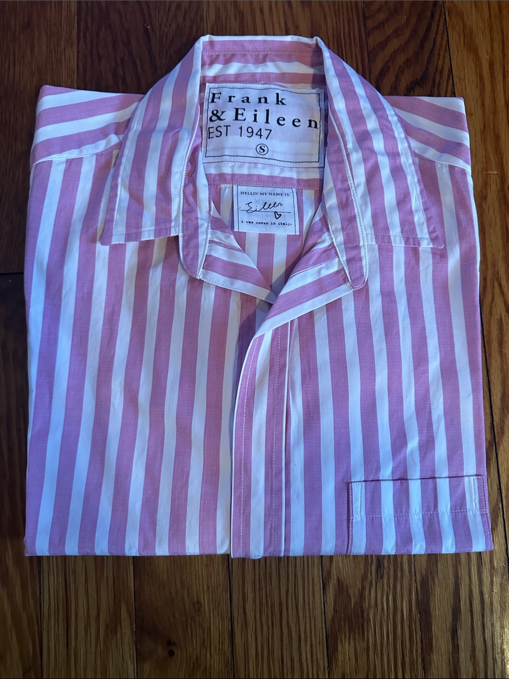 Frank & Eileen Pink & White Vertical Stripe Shirt